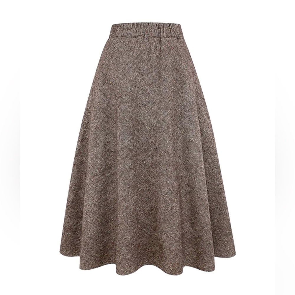 Wool blend long skirt